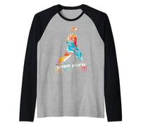 Hung Kuen Kung-fu chino con estilo animal y colores vibrante Camiseta Manga Raglan