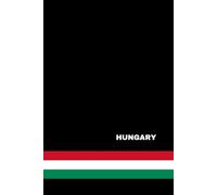 Hungarian Flag Colors Stripes in Black Notebook: Minimalist European Country Design
