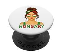 Hungarian Girl Hungary Flag Hungarian Girlfriend Wife PopSockets PopGrip Adhesivo