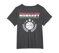 Hungría Baloncesto Fans Jersey - Bandera Húngara Deporte Amante Camiseta, Mujer Tallas Grandes, Jaspeado Oscuro, 4XL Grande