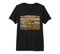 Hungría Heritage Poster Vintage Travel Art Camiseta Premium