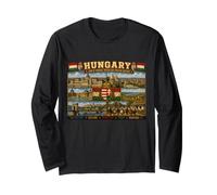 Hungría Heritage Poster Vintage Travel Art Manga Larga