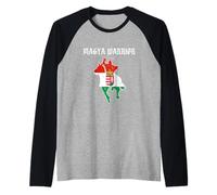 Hungría Magya Warrior Hungría Emblema Vintage Gráfico Camiseta Manga Raglan