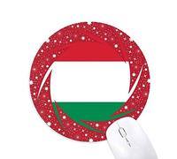 Hungría national flag Europa país Wheel mouse pad de goma roja redonda