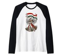 Hungría Patria Libertad Portador de la Bandera Húngaro Art Nouveau Camiseta Manga Raglan