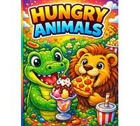 Hungry Animals Coloring Book for kids: Fun and Silly Animals Eating Their Favorite Foods - Easy Coloring Pages for Kids