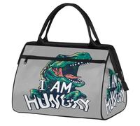 Hungry Dinosaur - Bolsa de viaje para mujeres, hombres, niños y niñas, diseño de dinosaurio, bolsas de fin de semana, 24 L, bolsa de cabina para deportes, gimnasio, yoga, color, 24 L, Organizador de