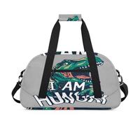 Hungry Dinosaur - Bolsas de lona para niñas y niños, bolsa de viaje de fin de semana de 24 L, bolsa de deporte para gimnasio, práctica, color, 24 L, Organizador de bolsas