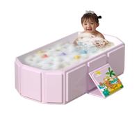 HunicandIU Bañera Portátil Para Bebés | Bañera Plegable Portátil Para Niños | Cubo Antideslizante con Asiento Reclinable para Sentarse y Limpieza Corporal, para Viajes, Guardería, Baño y Patio