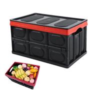 HunicandIU Caja plegable con tapa, caja de transporte, Eurobox de plástico, apilable, 30 L, organizador de armario multiusos, para libros, zapatos, 26 x 39 x 21 cm