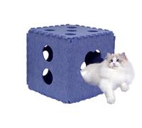 HunicandIU Casa para Gatos, Cueva para Gatos, Cueva Transpirable en Forma de Rompecabezas, Cubo Plegable para Interiores, escondite Lavable, Casas y Apartamentos para Todos los Gatos