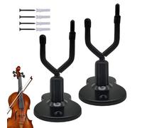HunicandIU de la pared de la pared, montura de pared del violín | 2x percha de violín con soporte de | Soporte de pantalla de instrumentos de guardado de espacio, accesorios de instrumentos de cadena