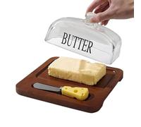 HunicandIU Recipiente Para Mantequilla | Almacenamiento De Vidrio Con Tapa | Conservador De Mantequilla Con Cortador | para Encimera de Cocina Mesa de Comedor Desayuno Exterior Picnic Cafetería