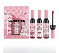 HunicandIU Tinte de labios, brillo de labios, juego de manchas de labios pigmentadas de 3 colores, taza no pegajosa, artículo de belleza diario para mujeres, niñas, madre, novia, novia