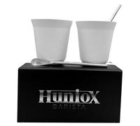 Huniox® 2 X 160 Ml - Cafe Macchiato - Coffee Cup - Taza De Cafe Original - Vaso Acero - Tazas Cortado - Incluye 2 Cucharillas De Diseño (Coral, 160 Ml)