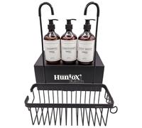 Huniox® Bath - Organizador Ducha Colgante - Estantes para Ducha sin Taladro - Cesta Ducha Colgar - Organizador Baño Colgar - Estantería Ducha sin Taladro - Cesto Ducha Colgante (BLACK, BASKET)