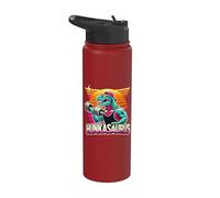 Hunkasaurus Retro Muscular Dinosaurio T-Rex Gimnasio Levantamiento de pesas Stainless Steel Insulated Water Bottle