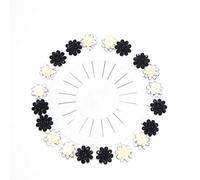 Hunky Dory Broche de cristal árabe de lujo floral negro | Blanco Hiyab Pins | Broche para niñas | Mujeres (paquete de 20), 20 pines, acero inoxidable, cristal, 20 Pins, Acero inoxidable, Cristal