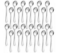 Hunnycook Cucharas de sopa, 24 cucharas coreanas, cucharas de sopa de acero inoxidable de 6.9 pulgadas, cuchara de sopa coreana, cucharas redondas, cucharas de sopa, cubiertos para sopa, cereales,