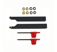 Hunricho 3/8" 1/2" SRACR1010/1212 H06 - Soporte para torno, con insertos redondos de carburo de tungsteno RCMT0602 (2 soportes de 1/2 + 10 insertos)
