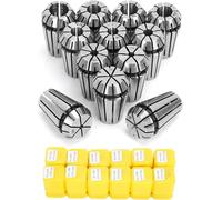 Hunricho Juego de 12 pinzas de resorte ER16 para máquinas de grabado CNC y fresadoras, tensión de pieza de trabajo, pinzas de grabado, incluidas (12 unidades ER16)