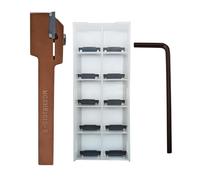 Hunricho MGEHR1010-2 - Soporte para herramientas de corte para torno (MGEHR1010-2+ MGMN200), 1 pieza de vástago de 3/8 pulgadas con 10 plaquitas MGMN200 para ranurar acero (MGEHR1010-2+ MGMN200)