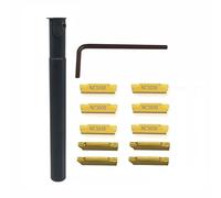 Hunricho MGIVR2016-2 con MGMN200-G 3020 Grooving Cut-Off Cutter Grooving Insert Boring Bar 16 mm 5/8" Grooving Cut Off Holder for MGMN200 Carbide Inserts Holder (MGIVR2016-2 + 10pcs MGMN200-G)
