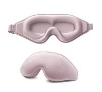 Hunrimu Máscara de ojos para dormir para mujeres y hombres, máscara de noche suave y cómoda para dormir, cubierta de ojos con bloqueo 3D para viajes, venda para los ojos con correa ajustable (rosa)