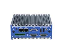 HUNSN Base DIN Rail Fanless Mini PC, Desktop Computer, HTPC, Kodi Box, Windows 11 / Linux Ubuntu, J1900, BX12, WiFi, BT, 4 x COM, HDMI, 2 x LAN, SIM Slot, GPIO, 4G RAM, 128G SSD