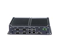 HUNSN Fanless Industrial Computer, IPC, Mini PC, J1900, Windows 11/ Linux Ubuntu, IX08, 4 x Input 4 x Output GPIO, 6 x COM, 2 Pin Phoenix, HDMI, VGA, 2 x LAN, SIM Slot, 8G RAM, 128G SSD