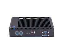 HUNSN Fanless Industrial PC, IPC, Mini Computer, Intel Core I3 5005U, BH22, PXE, WOL Supported, Type-C, 2 x COM, 2 x LAN, VGA, 2 x HDMI, Barebone, NO RAM, NO Storage, NO System