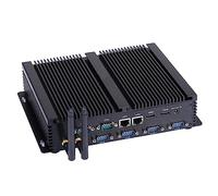 HUNSN Fanless Industrial PC, Mini Computer, Intel Core I3 4005U 4010U 4030U, IM04, 2 x HDMI, 2 x LAN, 6 x COM RS232, 4 x USB3.0, 4 x USB2.0, Barebone, NO RAM, NO Storage, NO System
