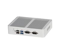 HUNSN Fanless Mini PC, Desktop Computer, HTPC, Kodi Box, Intel Celeron J4125, Windows 11 or Linux Ubuntu, BM32, AC WiFi, BT, 2 x COM, 2 x LAN, HDMI, VGA, 0 RAM, 0 Storage, Barebone No System