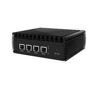 HUNSN Micro Firewall Appliance, Mini PC, PFSense, Mikrotik, OPNsense, Untangle, VPN, Router PC, Intel N5105, RJ02, AES-NI, 4 x Intel 2.5GbE I225-V B3, HDMI, DP, 4 x USB, 8G RAM, 64G SSD
