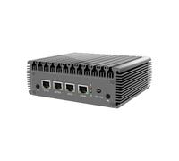 HUNSN Micro Firewall Appliance, Mini PC, PFSense, Mikrotik, OPNsense, VPN, Router PC, Intel Celeron J4125, RJ01, AES-NI, 4 x 2.5GbE I226-V LAN, VGA, HDMI, 4G RAM, 128G SSD