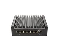 HUNSN Micro Firewall Appliance, Mini PC, PFSense, Mikrotik, OPNsense, VPN, Router PC, Intel Pentium Gold 7505, RS53, AES-NI, 6 x Intel 2.5GbE I226-V, COM, HDMI, DP, Type-C, 32G RAM, 128G SSD