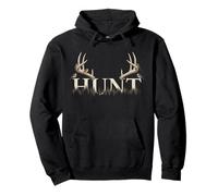 Hunt Antlers Forest Deer, Temporada de Caza de Ciervos al Aire Libre, Vintage Sudadera con Capucha