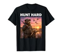 Hunt Hard Cazador Caza Vida de Cazador Ciervo Pato Camiseta Camiseta gráfica económica
