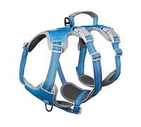 Huntboo Arnés a Prueba de Fugas, arnés Antideslizante para Perros a Prueba de Fugas, arnés Reflectante con asa, Transpirable, Chaleco Ajustable para Perros medianos Que Caminan, entrenan (Azul, M)