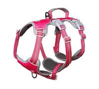 Huntboo Arnés a Prueba de Fugas,arnés Antideslizante para Perros a Prueba de Fugas, arnés Reflectante con asa,Transpirable, Chaleco Ajustable para Perros Grandes Que Caminan,entrenan (Rojo Rosa,L)