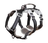 Huntboo Arnés para Perro sin Escape, arnés a Prueba de Escape, arnés Reflectante con asa Acolchada, Transpirable, Chaleco Ajustable para Perros Grandes Que Caminan, entrenan y corren (Negro, L)