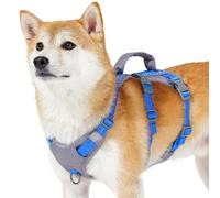 Huntboo Arnes Perro Pequeño Mediano Grande, Arnes Antiescape Perro con Asa, Reflectante Arnés Antitirones para Perros, Chaleco Transpirable y Ajustable, para Paseo y Entrenamiento (Azul Marino,S)