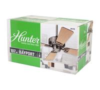 HUNTER FAN, Ventilador de Techo con Cadena para Interiores, Bayport, 4 Aspas Reversibles, Color Niquel, 107 cm, Ideal para Verano e Invierno, Modelo 24179