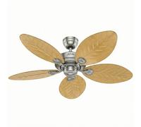 HUNTER FAN Outdoor Elements, 137 cm, Ventilador de Techo para Interior y Exterior, Silencioso, con Cadena y 5 Palas Reversibles, para Verano o Invierno, Acabado Aluminio Bruto, Modelo 24325