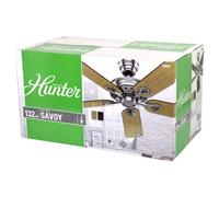 Hunter 24521 Savoy Ventilador De Techo Con Tirador Arce Cereza Níquel 132 cm