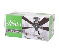 Hunter 24902 Beacon Hill Ventilador de Techo Luz Zugkette 107CM Níquel Marrón