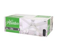 HUNTER FAN Loki, 132 cm, Ventilador de Techo para Interior con Luz, Silencioso, con Mando a Distancia y 4 Aspas Reversibles en Blanco Fresco y Roble Blanqueado, para Verano o Invierno, Acabado Blanco Fresco, Modelo 50423