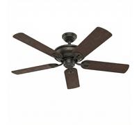 HUNTER FAN Maribel, 132 cm, Ventilador de Techo para Interior y Exterior, Silencioso, con Cadena y 5 Aspas Reversibles en Nogal, para Verano o Invierno, Acabado Bronce Nuevo, Modelo 50555