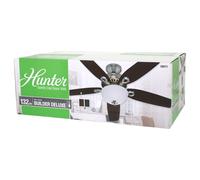Hunter 50571 Builder Deluxe Ventilador De Techo Iluminación 132 cm Níquel Marrón