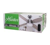 Hunter 50650 Mercado Ventilador de Techo Luz Control Remoto Roble Níquel 127CM